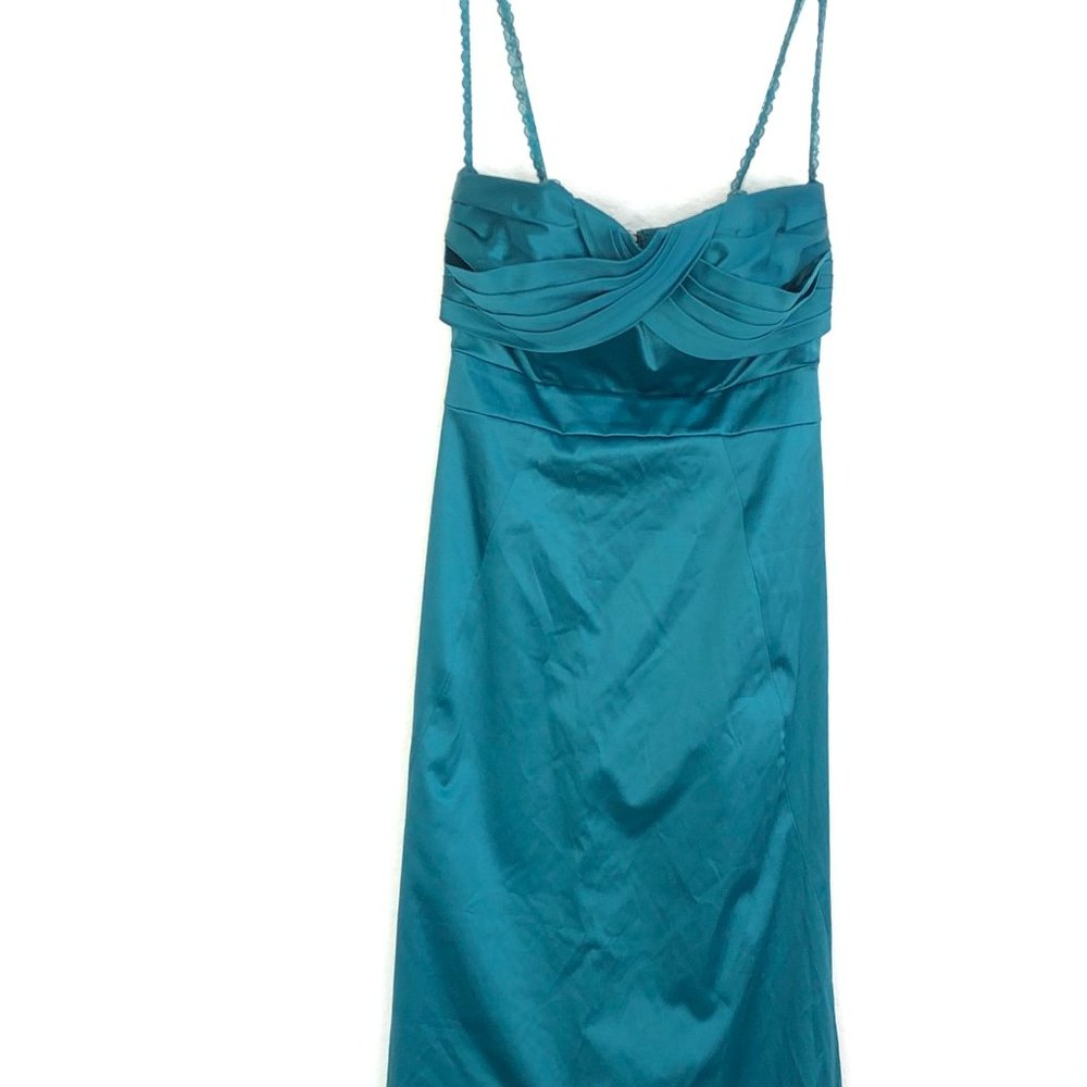 Bcbgeneration Teal Stretch Strapless Gown Maxi Bgk - image 4